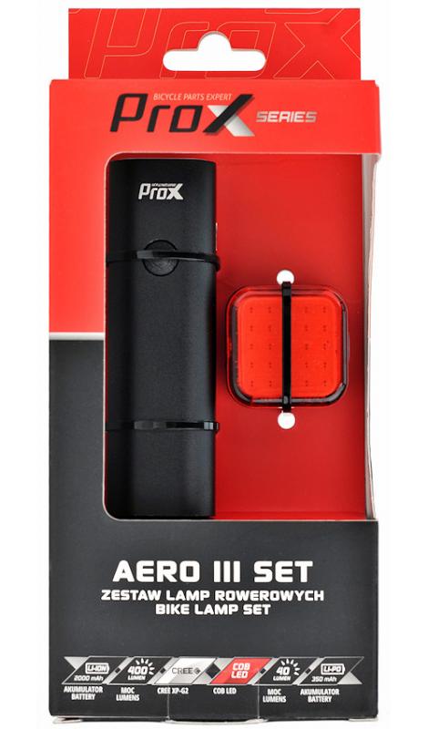 Zestaw lamp Prox Aero III Set 400Lm + Apus 40Lm USB
